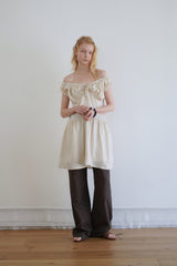 Silky shirring dress_beige