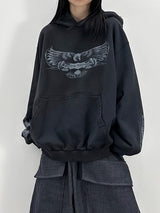 washed eagle hoodie