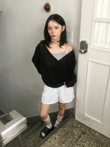 Two-line nylon washable shorts (8c)
