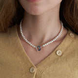 Silver 925 Heart Toggle Pearl Necklace