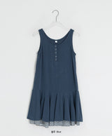 Sunkey Button Frill Layered Sleeveless