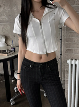 Chic stud half zip up(4color)