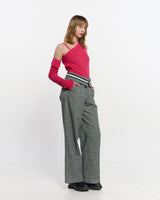 Detachable Sleeve One Shoulder Top _ PINK