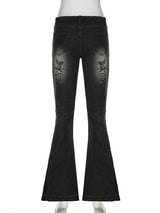Rose dark blue low bootcut jeans