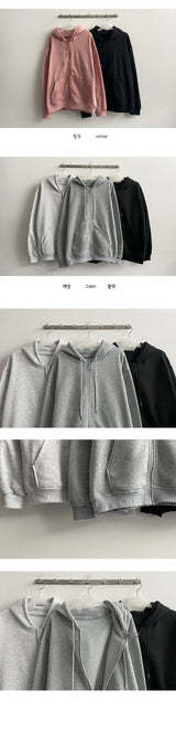 [Short and long 2 versions *Special gift!] Fluff Hooded Zip-Up Jk