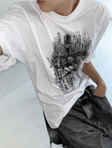 nebrae グランジ半袖Tシャツ
