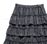 Hypee Check Tiered Midi Skirt