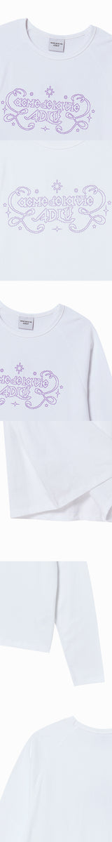 25FW WOMAN プリンセスフォント長袖Tシャツ ホワイト