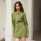 ALPACA SLIM CARDIGAN - MINT GREEN