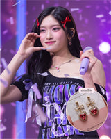 ローズピンクハートアンドリボンピアス