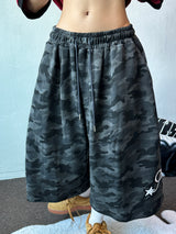 Archien Camo Print & Embroidery Bermuda Shorts 2color