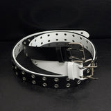 Rat Double Eyelet Long Leather Belt