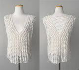 Popcorn Lace-up V-Neck Knit Vest