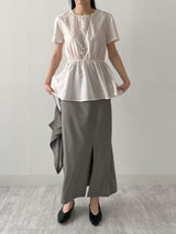 [SS] Bocashi Button Long Skirt