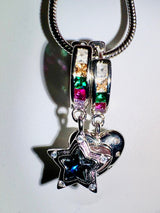 3 way heart star necklace (2set)