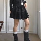 Hice suede corduroy frill mini skirt