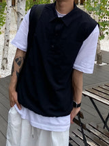 Half Open Nylon Shirt Vest 3C
