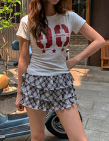 90 Printing Short Sleeve Slim T-shirt