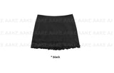 SATIN FRILL MINI SKIRT