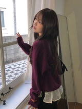 Nuan Daily V-Neck Label Loose Fit Knit
