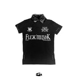 "BBY TECHBOI"ファーブラックポロTシャツ