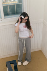 Sweet Dreams Lace Flare Pants (Gray)
