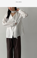 Lien V-Neck Tie Blouse