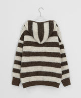 Panple Stripe Wool Hood Knit Cardigan
