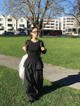 Crinkle Nylon Skirt Pants (3c)