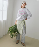 Shirring Nylon Straight Pants - Grey