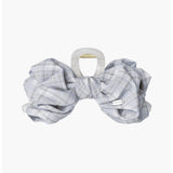 CHECK CHIFFON RIBBON CLAW CLIP (LIGHT BLUE)