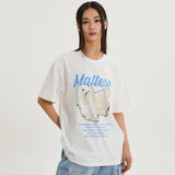マルチーズイラストレーションハーフスリーブTシャツ