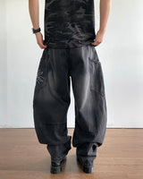 Solar embroidered denim pants