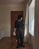 Low Adjust Cotton Two Tuck Slacks