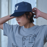 ツートーン ハウンドトゥース ピルボックス キャップ (Navy)