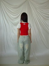 basics sleeveless - type 4(red,white,blue,flower)