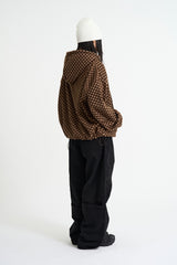 Dot fleece hood zip-up