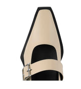 Higher Strap Buckle Loafer beige