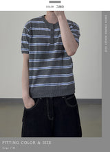 Diron Striped Henley Knit