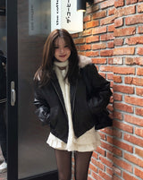 Kati Real Raccoon Fur Leather Jacket