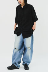 Destoryed Balloon Denim (2color)