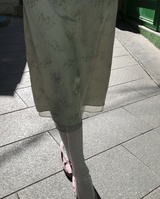 posy sheer & satin midi sk