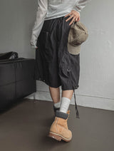 Multi-pocket D-ring Nylon Bermuda Pants