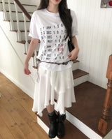 Humming Lace Unbalance Skirt
