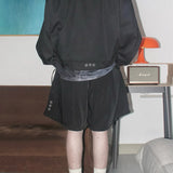 FAITH FADE Noir - Basic Wide Bermuda Pants