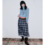 Not pure artwork turtleneck [Vintage blue]