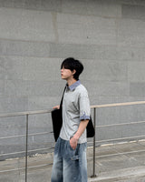 Levin Roll-Up Collar Henley Short Sleeve