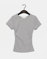ウィンクルサイドシャーリングUネックショートスリーブTシャツ