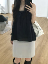 Low rise button midi skirt (one color)