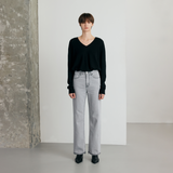 Warm grey semi wide jeans - SW004